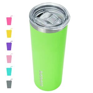 bjpkpk 20 oz skinny tumbler with lid insulated travel coffee mug stainless steel sublimation water tumblers cup,green