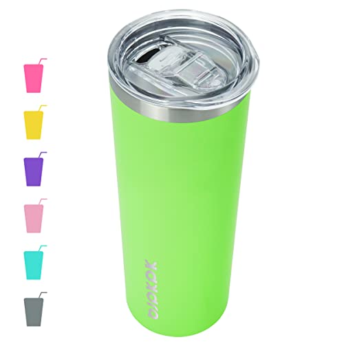 BJPKPK 20 oz Skinny Tumbler With Lid Insulated Travel Coffee Mug Stainless Steel Sublimation Water Tumblers Cup,Green