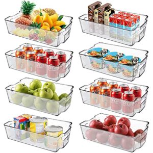 fridge organizers and storage bins 8 set, multipurpose kitchen storage containers, clear stackable storage boxes for food sorting in refrigerators, countertops bathroom and pantry