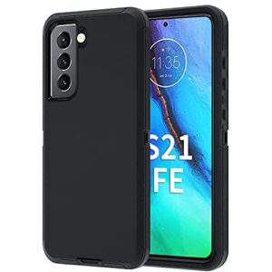 Samsung Galaxy S21 FE 5G Case, S21 FE Heavy Duty case,[Military Grade Protective ][Shockproof] [Dropproof] [Dust-Proof], Compatible with Samsung Galaxy S21 FE 5G (Black)