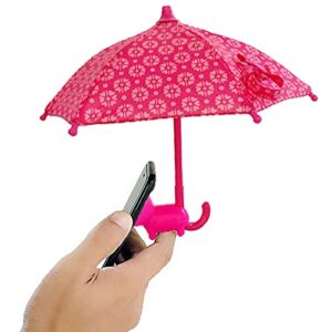vivounity phone umbrella suction cup stand - universal adjustable piggy phone stand sun visor, sun shade cover, sun shield with suction cup mount phone holder anti-refection block glare (pink)