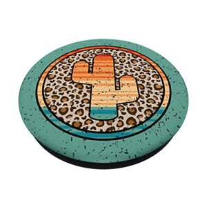Leopard Cactus Serape Cactus Print Cheetah Print Turquoise PopSockets Swappable PopGrip
