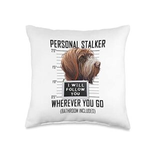 wirehaired pointing griffon dog owner gifts personal stalker dog pointing griffon i will follow you throw pillow, 16x16, multicolor