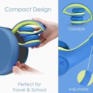 Nenos Bluetooth Kids Headphones Wireless Kids Headphones 93dB Limited Volume Wireless Headphones for Kids Boys Girls School Headphones Classroom (Blue L)