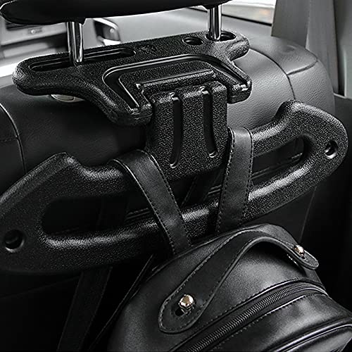 ihreesy Car Rear Seat Coat Hanger,Multifunction Folding Headrest Clothes Hanger Distance Between 115mm-120mm Hanger Hook Organizer Holder,Black