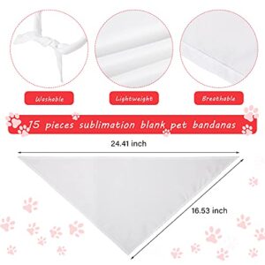 Sublimation Pet Bandana Heat Transfer Washable Triangle Dog Scarf Sublimation Blank DIY Triangle Dog Bib Heat Press Pet Triangle Bibs Kerchief Accessories for Dogs Puppy Cats (30 Pieces)