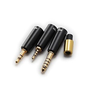linsoul ddhifi bm4p headphone cable replacement adapters set bm25 bm35 bm44 plugs with aluminum alloy shell (black)