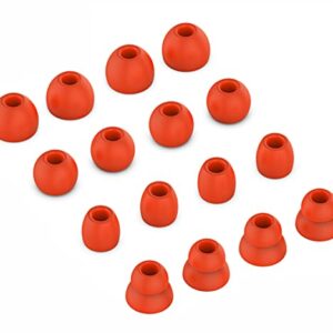 ALXCD Ear Tips Compatible with Beats Powerbeats Pro Headphone, 8 Pairs S/M/L/D 4 Sizes Soft Silicone Earbud Tips Replacement Eartips, Compatible with Powerbeats Pro, 8 Pairs Lava Red