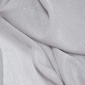 glitter chiffon sheer crepe fabric for bridal decoration & crafting 59 inches width by the yard entelare(silver grey 2yards)