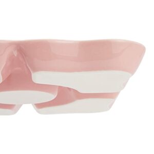 Juvale 2 Pack Porcelain Divided Serving Tray for Appetizers, 5 Compartments (Light Pink, 9.5 In)