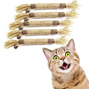 homedoremi cat toy 5 packs , king size cat chew toy, kitten teething toys, cat chew toys for aggressive chewers, silvervine chew sticks for cats, catnip sticks,calm cat anxiety and stress