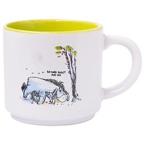 Silver Buffalo Winnie the Pooh 100 Acre Wood Destination 4-Pack Ceramic Mug Stack, 10-Ounces