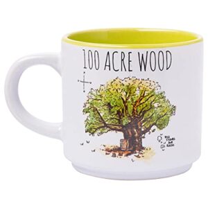 Silver Buffalo Winnie the Pooh 100 Acre Wood Destination 4-Pack Ceramic Mug Stack, 10-Ounces