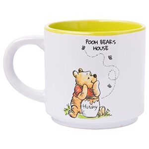 Silver Buffalo Winnie the Pooh 100 Acre Wood Destination 4-Pack Ceramic Mug Stack, 10-Ounces