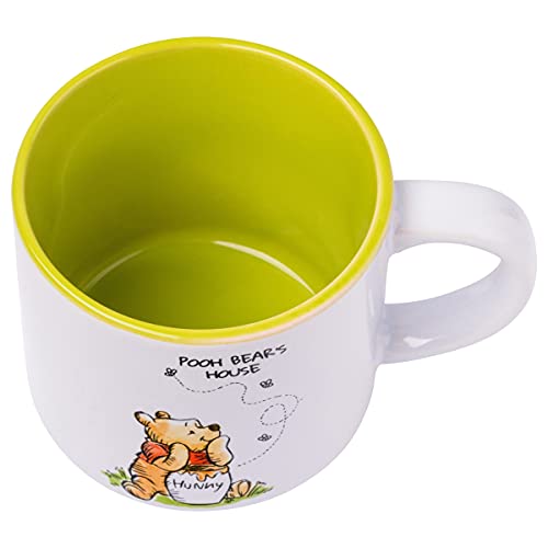 Silver Buffalo Winnie the Pooh 100 Acre Wood Destination 4-Pack Ceramic Mug Stack, 10-Ounces