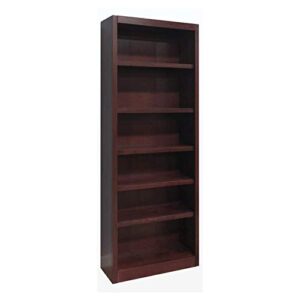 bowery hill traditional 84" tall 6-shelf wood bookcase in cherry