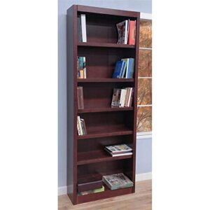 BOWERY HILL Traditional 84" Tall 6-Shelf Wood Bookcase in Cherry