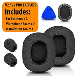 TRANSTEK Ear Pads Compatible with V2 / V2 Pro Gaming Headset I Memory Foam Replacement Ear Cushions (Mesh)