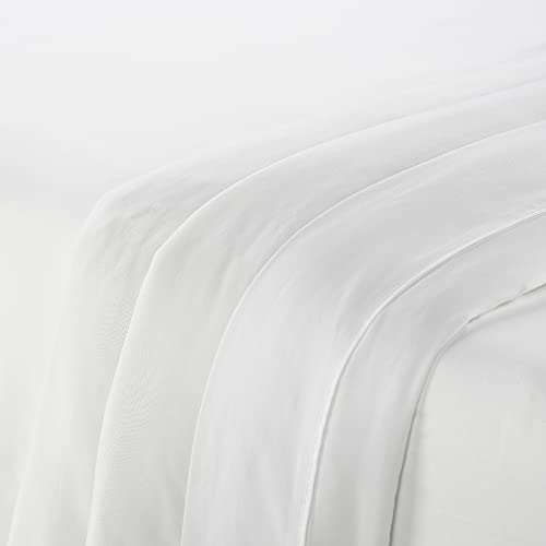 Serta Simply Clean Soft Hypoallergenic Stain Resistant Deep Pocket 4 Pieces Solid Bed Sheet Set, Queen, White