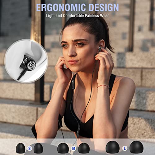 LUDOS Clamor 2 Pro Wired Earbuds with Microphone, in Ear Headphones Wired - Earbuds Wired with Microphone, Noise Isolating Ear Buds Wired, 3.5mm Memory Foam Wired Earphones for iPhone Computer, Laptop