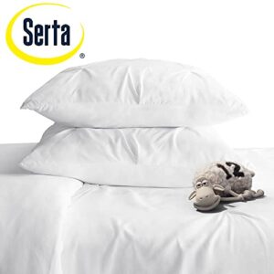 SERTA Simply Clean Ultra Soft 3 Piece Hypoallergenic Stain Resistant Pleated Duvet Cover Set, Full/Queen, Blush