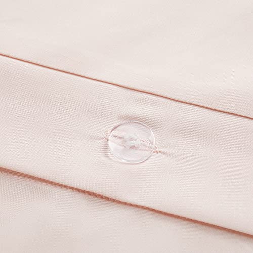 SERTA Simply Clean Ultra Soft 3 Piece Hypoallergenic Stain Resistant Pleated Duvet Cover Set, Full/Queen, Blush