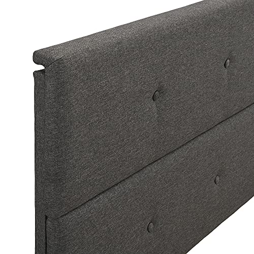 Harper & Bright Designs Queen Platform Bed with Storage Underneath, Upholstered Platform Bed with Gas Lift up Storage, Metal Bed Frame with Tufted Headboard（Gray, Button-Tufted）