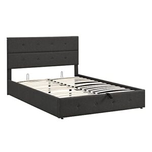 Harper & Bright Designs Queen Platform Bed with Storage Underneath, Upholstered Platform Bed with Gas Lift up Storage, Metal Bed Frame with Tufted Headboard（Gray, Button-Tufted）