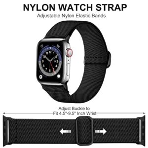 Adorve Compatible with Apple Watch Band 45mm 44mm 49mm 42mm 41mm 40mm 38mm for Men Women, Stretchy Solo Loop Nylon Elastic Braided Sport Replacement Bands for iWatch Utral SE Series 8 7 6 5 4 3 2 1