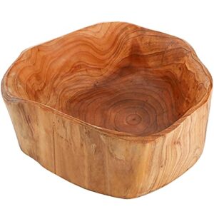 zenfun wood root crafts bowl, natural carved wooden bowl fruit salad serving bowl, handmade storage bowl for candy, bread, snacks, 7.8''-9.5'' diameter
