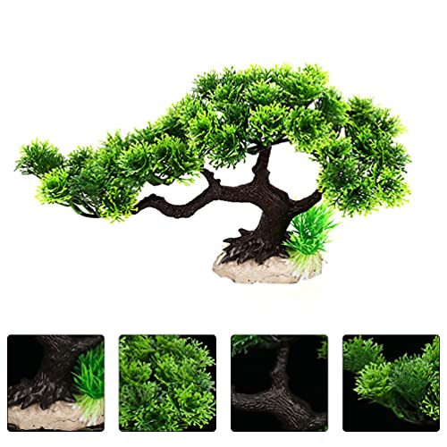 NUOBESTY Aquarium Plants Fish Tank Decorations Pets Plastic Plants Artificial Aquarium Decor Pine Tree Artificial Plant Goldfish Waterscape Fish Hides Bonsai