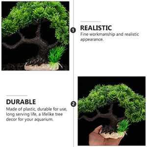 NUOBESTY Aquarium Plants Fish Tank Decorations Pets Plastic Plants Artificial Aquarium Decor Pine Tree Artificial Plant Goldfish Waterscape Fish Hides Bonsai