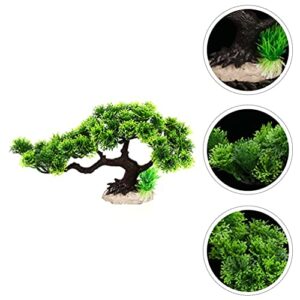 NUOBESTY Aquarium Plants Fish Tank Decorations Pets Plastic Plants Artificial Aquarium Decor Pine Tree Artificial Plant Goldfish Waterscape Fish Hides Bonsai