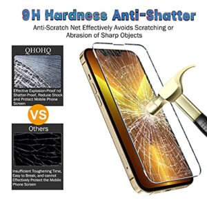 QHOHQ 3 Pack Screen Protector for iPhone 13 Pro 6.1 Inch with 3 Pack Tempered Glass Camera Lens Protector, Ultra HD, 9H Hardness, Scratch Resistant - Case Friendly [Not fit iPhone 13 Pro Max 6.7"]