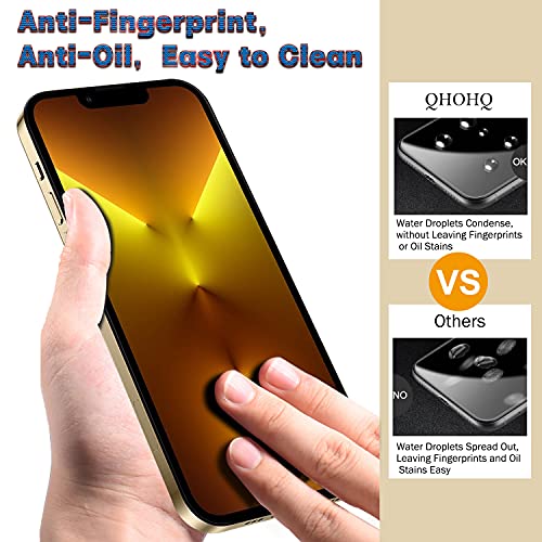 QHOHQ 3 Pack Screen Protector for iPhone 13 Pro 6.1 Inch with 3 Pack Tempered Glass Camera Lens Protector, Ultra HD, 9H Hardness, Scratch Resistant - Case Friendly [Not fit iPhone 13 Pro Max 6.7"]