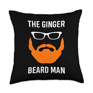 red hair redhead hairy hairstyle sayings gifts ginger man-funny redhead irish bearded men throw pillow, 18x18, multicolor