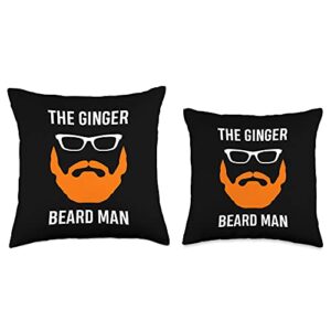 Red Hair Redhead Hairy Hairstyle Sayings Gifts Ginger Man-Funny Redhead Irish Bearded Men Throw Pillow, 18x18, Multicolor