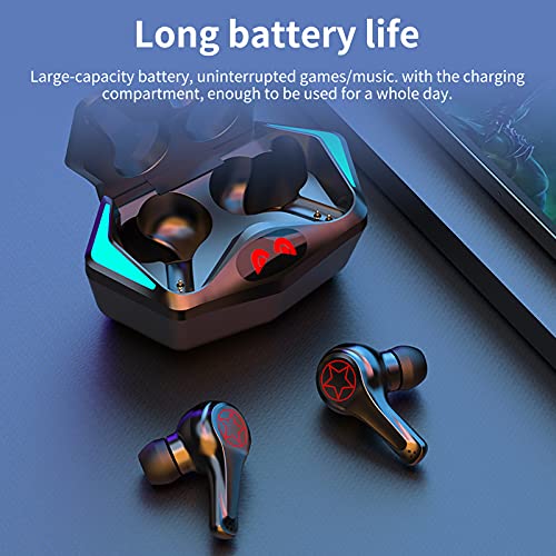 OCUhome MOHALIKO TWS Wireless Earbuds, S500 Bluetooth 5.2 Earphone Noise Reduction High Fidelity Low Latency High-Speed Transmission TWS Stereo Wireless Gaming Earbuds for iOS Black