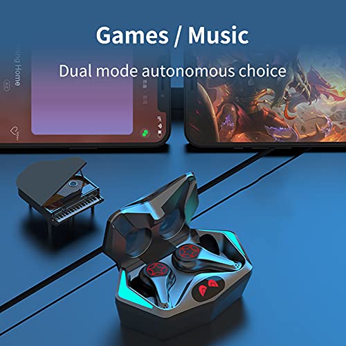 OCUhome MOHALIKO TWS Wireless Earbuds, S500 Bluetooth 5.2 Earphone Noise Reduction High Fidelity Low Latency High-Speed Transmission TWS Stereo Wireless Gaming Earbuds for iOS Black