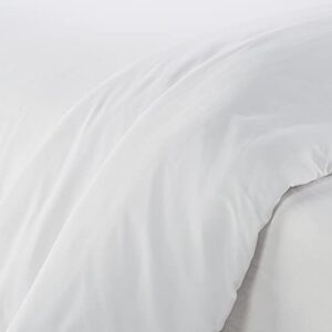 SERTA Simply Clean Ultra Soft Hypoallergenic Stain Resistant 3 Piece Solid Duvet Cover Set, White, King