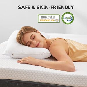 Marsail 3 Inch Gel Memory Foam Mattress Topper for Cooling Sleep, Premium Bed Topper with Non-Slip Removable Soft Cover, CertiPUR-US Certified, Full, White