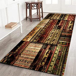 fourfool long runner rug patchwork african pattern grunge print background non-slip floor carpet hallway doormat entrance door mats washable area kitchen rugs, l