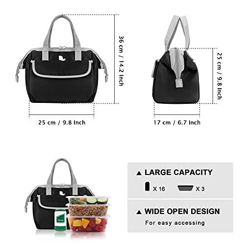 HUA ANGEL Insulated Cooler Lunch Bag - Large Waterproof Adult Lunch Tote Bag Soft Cooling Lunch Box Organizer for Office Work School Picnic Beach Workout