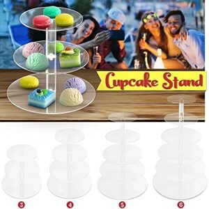 ZXJJ 3/4/5/6 Tier Clear White Round Cup Cake Stand Acrylic Cupcake Stand Supplies Display Tower Wedding Birthday Party Decoration (7 Tiers)