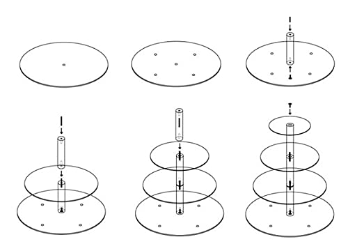 ZXJJ 3/4/5/6 Tier Clear White Round Cup Cake Stand Acrylic Cupcake Stand Supplies Display Tower Wedding Birthday Party Decoration (7 Tiers)
