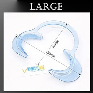 Impressive Smile Dental Cheek Retractor Mouth Opener for Teeth Whitening Clear Blue C-Shape (Size S, M, L Pack of 3)