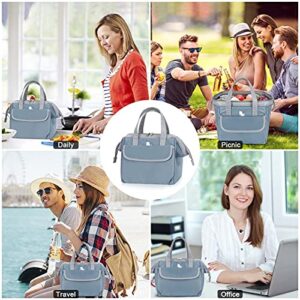 HUA ANGEL Insulated Cooler Lunch Bag - Large Waterproof Adult Lunch Tote Bag Soft Cooling Lunch Box Organizer for Office Work School Picnic Beach Workout