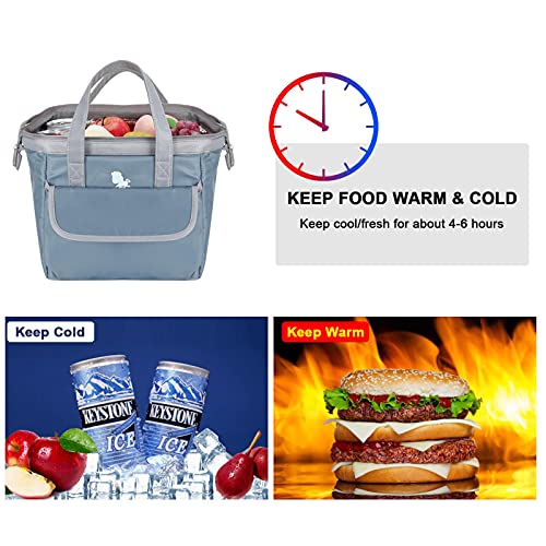 HUA ANGEL Insulated Cooler Lunch Bag - Large Waterproof Adult Lunch Tote Bag Soft Cooling Lunch Box Organizer for Office Work School Picnic Beach Workout