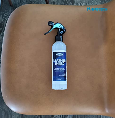 Nanotech Surface Solutions Leather Shield - Leather Conditioner & Sealer - SiO2 & Wax Blend for Use on Car Interiors, Leather Apparel, Shoes, Boots, Bags, Furniture & More - 8 Oz.