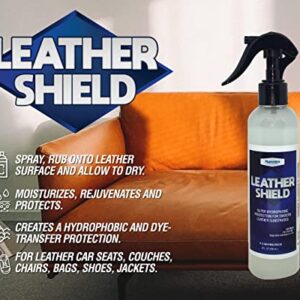 Nanotech Surface Solutions Leather Shield - Leather Conditioner & Sealer - SiO2 & Wax Blend for Use on Car Interiors, Leather Apparel, Shoes, Boots, Bags, Furniture & More - 8 Oz.